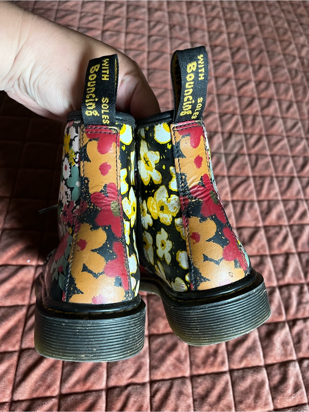 Dr Martens Girls floral print 1460 boots - Picture 4 of 5